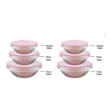 Imagem de Kit 6 Potes de Vidro com Tampa de Plástico Multiuso Sortido - Wincy Ca