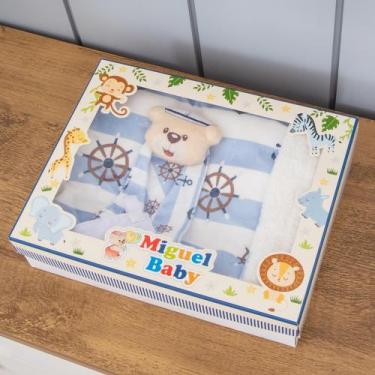 Imagem de Combo Cobertor e Naninha para Bebe - Zan Baby, Urso Marinheiro