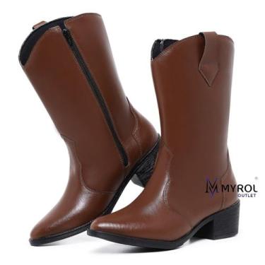 Imagem de Bota western Feminina Country Texana Lisa Myrol Outlet, 33, Marrom