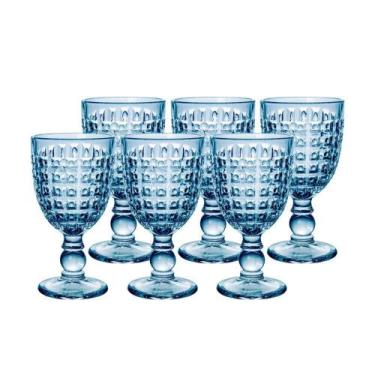 Imagem de Jogo de taças em vidro L'Hermitage Chevalier 330ml azul
