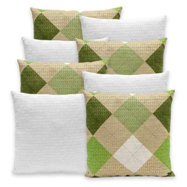 Imagem de Kit 8 Capas de Almofadas Lisa e Estampada Piquet Favinho 40x40 C/ Zípe