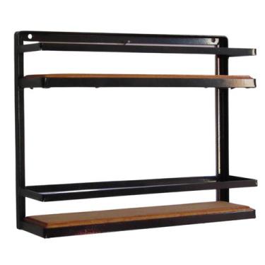 Imagem de Prateleira Porta Condimentos E Temperos Rústica Em Madeira E Ferro - D