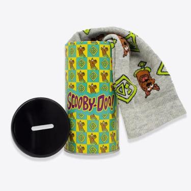 Imagem de Kit Par de Meias Cano Longo e Cofre Scooby Doo Oficial - Zona Criativa