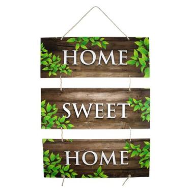 Imagem de Placa Decorativa Frases Home Sweet Home Mdf  Corda 70x40 Cm - Art Prin