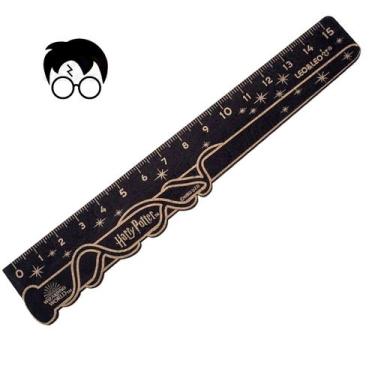Imagem de Régua Madeira Harry Potter 15 Cm Madeira Números Dourados - Leo & Leo 