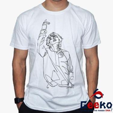 Imagem de Camiseta BTS 100% Algodão BTS Kim Taehyung K-pop Geeko, Branco gola ca