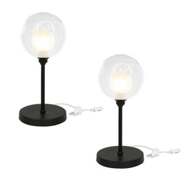Imagem de Kit 2 Luminárias de mesa abajur Harmony Preto - MARRYLUZ