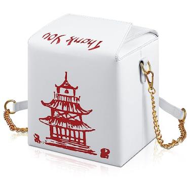 Imagem de Abbylike Bolsa feminina chinesa para viagem com estampa de torre, bolsa de ombro transversal, caixa de viagem chinesa, bolsa feminina com 2 alças ajustáveis, bolsa de presente de Natal
