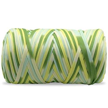 Imagem de Fio de camiseta 160 metros de tecido de tricô tecido de crochê colorido para iniciantes em crochê faça você mesmo bolsa de artesanato à mão cobertor projetos de almofada