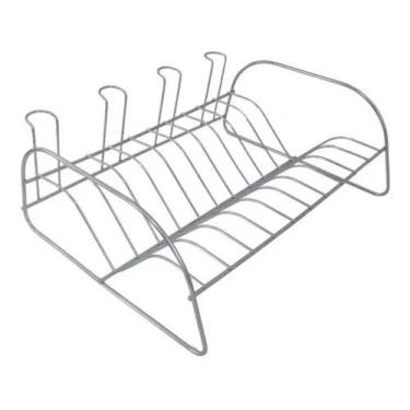 Imagem de Escorredor de Louças Compacto Inox Cromado 4 Copos e 9 Pratos - Alpif