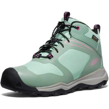 Imagem de KEEN Bota de caminhada unissex infantil Wanduro de altura média, impermeável, fácil de calçar, Verde granito/rosa íbis, 19