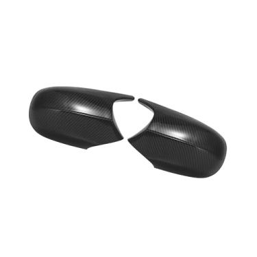 Imagem de Hihaha Par de capa de espelho retrovisor externo para porta com padrão de fibra de carbono estilo M3 para BMW Série 3 E90 E91 E92 E93 Facelifted 08-11 Material durável