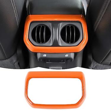 Imagem de RT-TCZ Painel de ventilação de saída de ar condicionado traseiro acabamento moldura decoração acessórios interiores para Jeep Wrangler JL JLU e Gladiator JT 2018-2023, laranja
