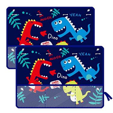 Imagem de Protetor solar de carro para bebês e crianças, pacote com 2 protetores de cortina de janela lateral do carro, protege contra o brilho do sol, raios UV, brilho do interior do carro, bloqueador solar (três dinossauros)