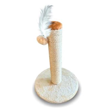 Imagem de Arranhador Para Gatos Redondo Poste Com Brinquedo Pet Sisal - JJVERAS,