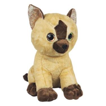 Imagem de Gato De Pelúcia Olho Com Brilho Maior 28cms - Bege - Fizzy