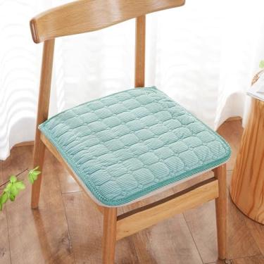 Imagem de PENGKTXXY Almofada de assento de cor sólida espessa para inverno, durável, com laços, antiderrapante, almofada de cadeira removível para quatro estações, para cadeira de escritório, cadeiras de jantar