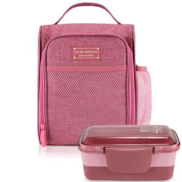 Imagem de Bolsa Térmica Lancheira Necessaire + Pote Marmita 2 Andares Divisórias