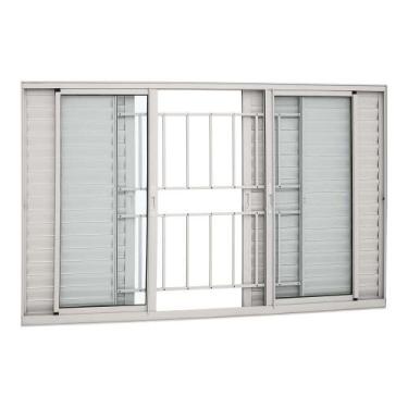 Imagem de Janela Veneziana Grade Classic em Alumínio 100 x 150 x 8,7 cm 6 Folhas