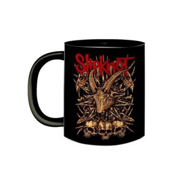 Imagem de Caneca de Porcelana Preta Banda Slipknot IOWA Pentagram - VilelaGG