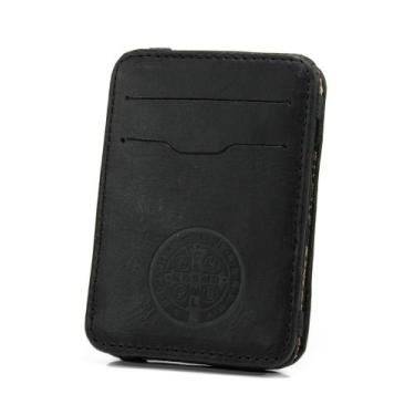 Imagem de Carteira Masculina Mágica Tripla Em Couro Estampa São Bento Envio Para