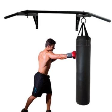 Imagem de BARRA ACADEMIA C/ SUPORTE SACO PANCADA MUSCULAÇÃO Exercício Funcional 