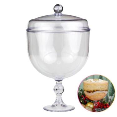 Imagem de Taça Transparente com Tampa Alta 1250ml Blue Star Luxo Gourmet Reforça