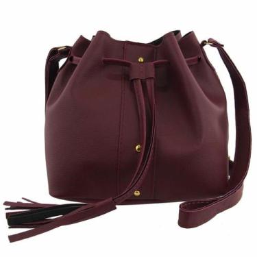 Imagem de Bolsa Feminina Saco Estilosa Pratica - Mariana Leal, Vinho