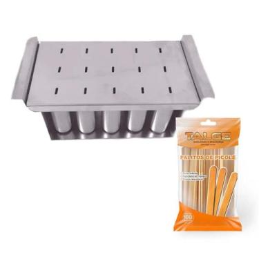 Imagem de Forma De Alumínio 15 Cavidades + 100 Palitos Para Picolé - Macrozao