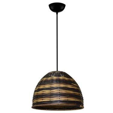 Imagem de Lustre Pendente Luminaria Rustica De Junco - 35cm - Chácara, sitio - L