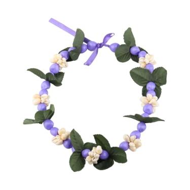 Imagem de KUIYAI Colar havaiano de nozes Kukui com fecho de laço de contas grossas em forma de coração, Sem Pedra Preciosa