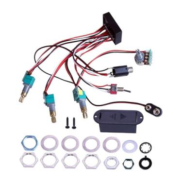 Imagem de Almencla Baixo elétrico pré-amplificador baixo eq equalizador montagem de fiação guitarra equalizador ativo captadores baixo elétrico para guitarra