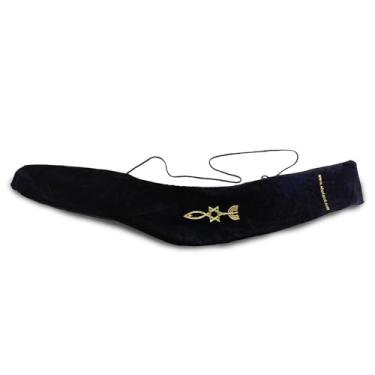 Imagem de Bolsa Shofar Kudu Kosher Yemenita de Veludo Longa | Bolsa Shofar Protetora Elegante para Cerimônias Cristãs e Judaicas | Bolsas Israel duráveis