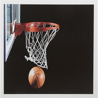 Imagem de 3dRose Aro de basquete com bola - Cartões comemorativos, 15,24 x 15,24 cm, conjunto de 12 (gc_109442_2)