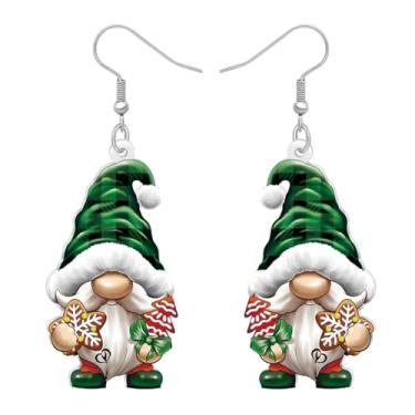 Imagem de DALANE Brincos de gnomo de Natal fofos de acrílico com pingente de Natal, biscoitos de gengibre, joias de árvore para mulheres, pingentes de presentes, Medium, Acrílico, Sem pedra preciosa
