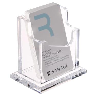 Imagem de YUXUN Porta-Cartão de Visita Vertical Acrílico Transparente Suporte de Exibição de Cartão de Visita para Mesa - Colocação Vertical Do Cartão - 1 Pacote (1 Célula V)