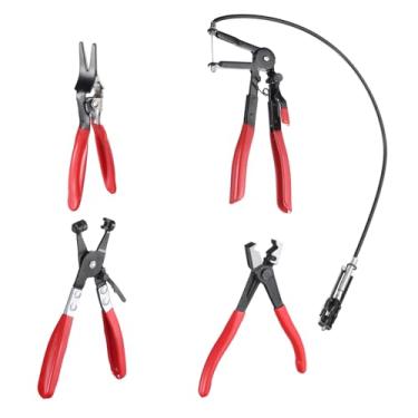 Imagem de HARFINGTON 4 peças de alicate de mangueira clipes de mola incluem diferentes ferramentas de braçadeira de mangueira para linhas de combustível e refrigeração, veículos, refrigerante, radiador,