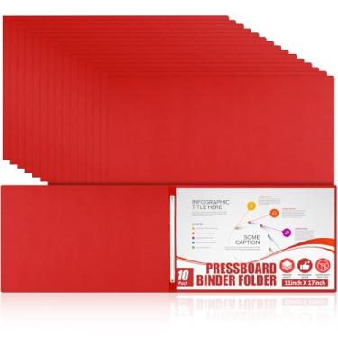 Imagem de Resurhang 10 peças, capa de relatório de 28 x 43 cm, pasta de apresentação de 7,6 cm com capacidade de 7,6 cm com fixador de papel de metal para encadernar relatórios, propostas, transcrições e outros