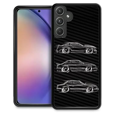 Imagem de CARLOCA Compatível com Samsung Galaxy A55 5G, preto e branco vetor carro design arte moda padrão design para meninas à prova de choque anti-arranhões capa traseira rígida PC para Samsung Galaxy A55 5G