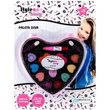 Imagem de Kit Paleta De Maquiagem Infantil Diva Multikids My Style Beauty 5 anos+