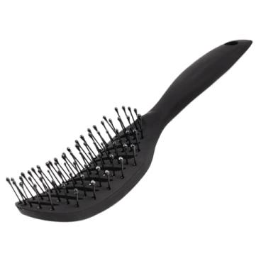 Imagem de Escova de cabelo para uso doméstico e salão de beleza Pente de bolso Massagem para cabelo Escova para couro cabeludo Escova para pentear (preto)