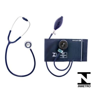 Imagem de Conjunto Esfigmomanômetro Inova Plus + Estetoscopio Azul BIC - BIC - B