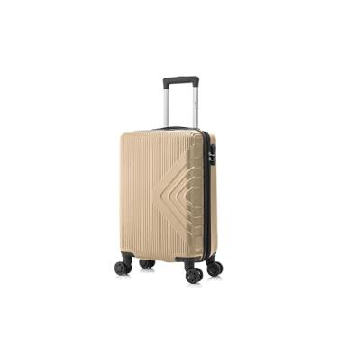 Imagem de Mala de Bordo Pequena para Viagem ABS Cadeado Integrado Rodas Giro 360º Padrão ANAC Expansor Champanhe - Cruzeiro Malas