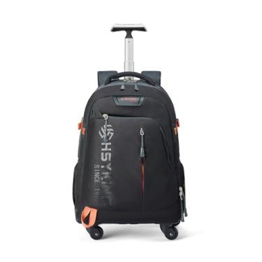 Imagem de HSYKING Mochila de rodinhas para laptop de 50 cm resistente à água para adultos, empresários e viagens, bagagem de mão com rodas giratórias, bagagem de viagem, Preto, 20 Inches, Mochila casual com