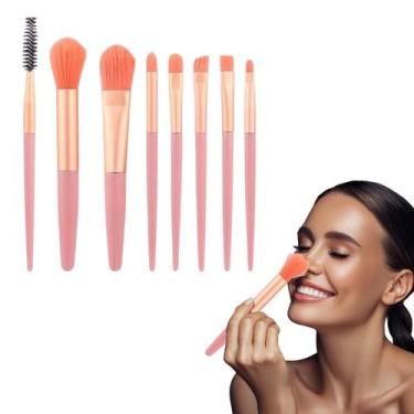 Imagem de Pincéis Para Maquiagem Kit 8 Peças Mini Pincel Precisão C/ Estojo - Ki