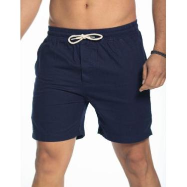 Imagem de Short Bermuda Masculino Mauricinho Sarja Casual - Original, Azul marin