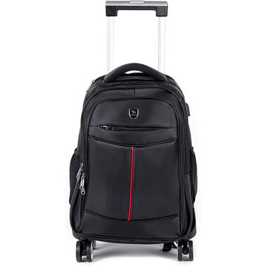 Imagem de Mochila giratória com 4 rodas, mochila impermeável giratória de 360° com rodas, bolsa para computador com rodízios e USB para homens e mulheres, cabe em laptop de 15,6 polegadas, para negóci