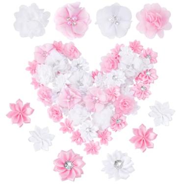 Imagem de PH PandaHall 64 peças, 4 estilos, tecidos de flores, apliques de flores, flores decorativas, pérolas, flores de poliéster para costura, véu, chapéus, roupas, tiaras, decoração de festa, casa,