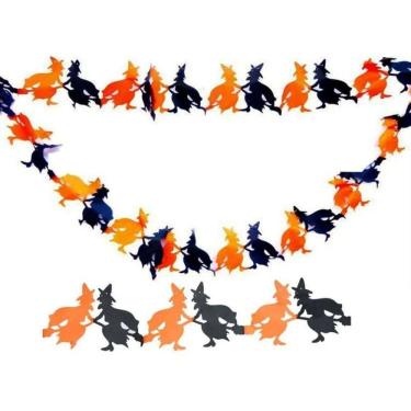 Imagem de Guirlanda Bandeirola Bruxa De Papel Halloween