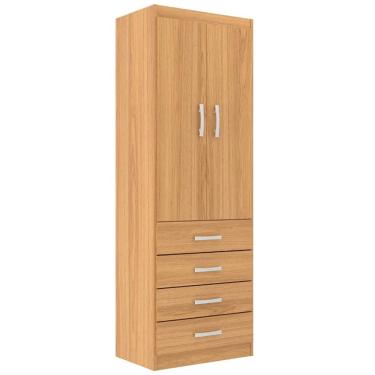 Imagem de Guarda Roupa Evidencia Camiseiro Solteiro 2 Portas 4 Gavetas Cor Cinamomo